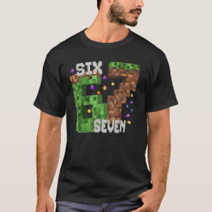 Grappige Pixel Zes Zeven 67 Gamer Verjaardag voor  T-shirt