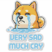 Grappige pixelart Shiba Inu-hond meme Sticker (Voorkant)