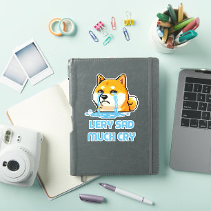 Grappige pixelart Shiba Inu-hond meme Sticker
