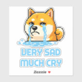 Grappige pixelart Shiba Inu-hond meme Sticker (Vel)