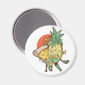 Grappige Pizza Ananas Tango Koppel Tiener Jongen M Magneet (Voorkant / Achterkant)