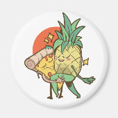 Grappige Pizza Ananas Tango Koppel Tiener Jongen M Magneet (Voorkant)