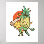 Grappige Pizza Ananas Tango Koppel Tiener Jongen M Poster (Voorkant)