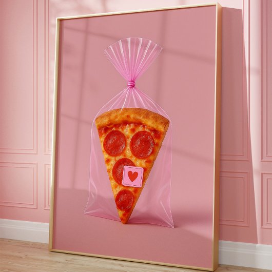 Grappige Pizza Art Print, keuken esthetische muur Poster