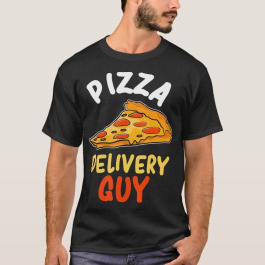 Grappige Pizza bezorger cadeau T-shirt (Voorkant)