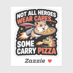 Grappige Pizza Bezorghamster Jetpack Sticker
