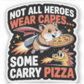 Grappige Pizza Bezorghamster Jetpack Sticker (Voorkant)