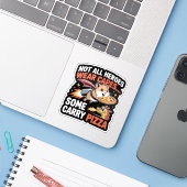 Grappige Pizza Bezorghamster Jetpack Sticker (Laptop met iPhone)