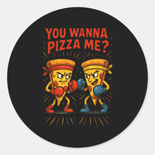 Grappige Pizza Boxing Meme - Je wilt Pizza Me Ronde Sticker