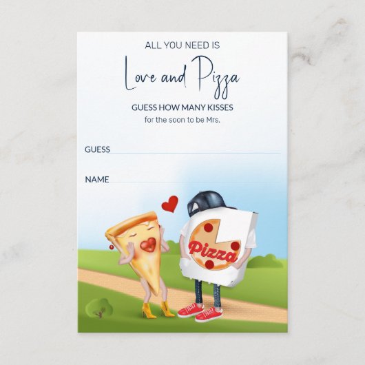 Grappige Pizza Bruiloft Feest Informatiekaartje (Voorkant)