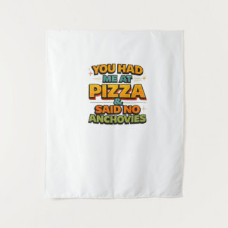 Grappige Pizza Citaat Sticker – “Je Had Me Bij Piz Wandkleed