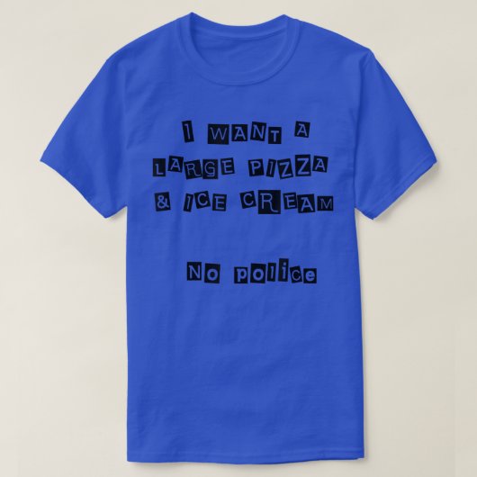 grappige pizza en ijs t-shirt (Design voorkant)