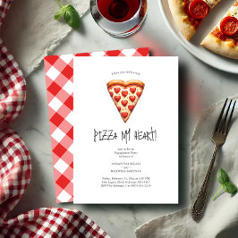 Grappige Pizza Engagement Party Uitnodigingen
