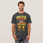 Grappige Pizza Feest Disco Bal Bril Dragende Slic T-shirt (Voorkant volledig)