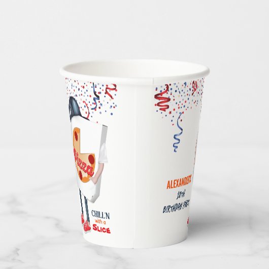 Grappige Pizza Feestje Papieren Bekers (Rechts)