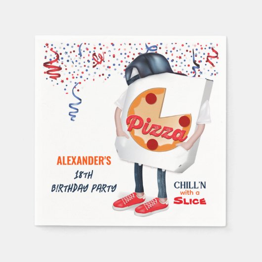 Grappige Pizza Feestje Servet (Voorkant)