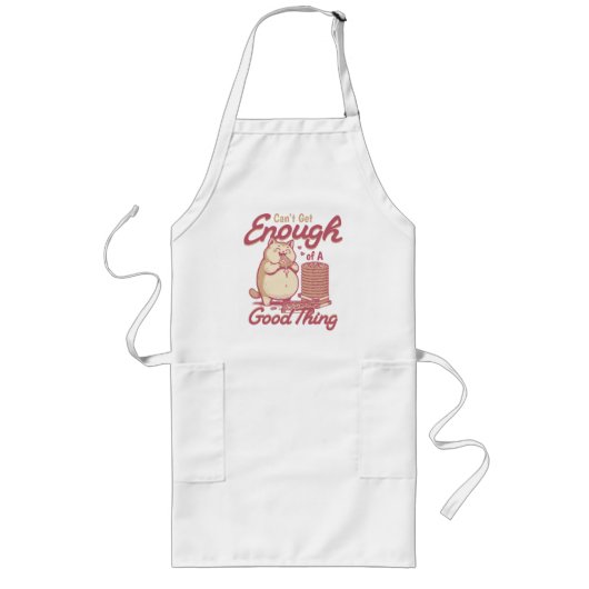 Grappige Pizza Kat Lang Schort (Voorkant)