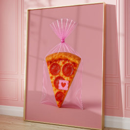 Grappige Pizza Kunstprint, Keuken Esthetische Muur Poster
