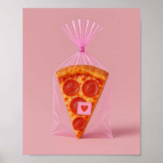 Grappige Pizza Kunstprint, Keuken Esthetische Muur Poster (Voorkant)