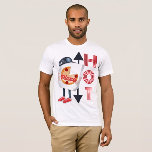 Grappige Pizza Levering T-shirt (Voorkant volledig)