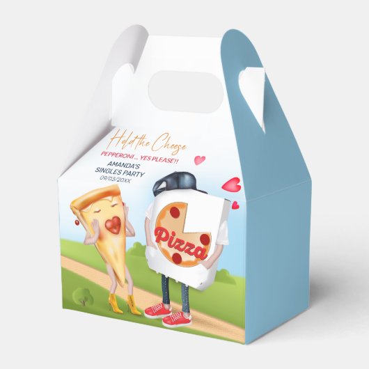 Grappige Pizza Liefde Bedankdoosjes (Voorkant Zijde)