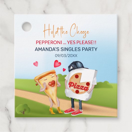 Grappige Pizza Liefde Bedankjes Labels (Voorkant)