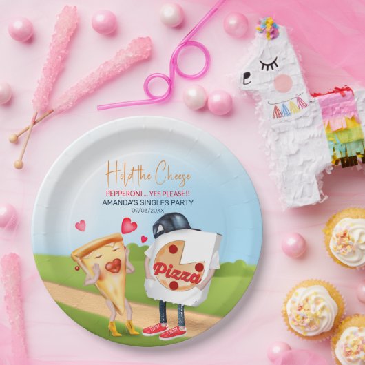 Grappige Pizza Liefde Papieren Bordje (Feest)