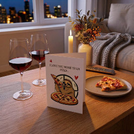 Grappige Pizza Liefde Valentijnsdag Kaart