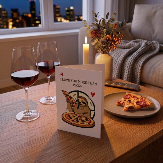 Grappige Pizza Liefde Valentijnsdag Kaart