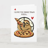 Grappige Pizza Liefde Valentijnsdag Kaart (Voorkant)