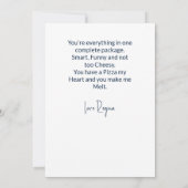 Grappige Pizza Liefdeskaart Kaart (Achterkant)