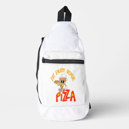 Grappige Pizza Liefhebber Witte Grafische Print Ru Sling Bag (Voorkant)