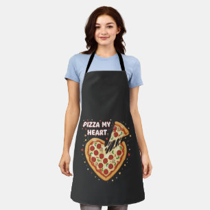 Grappige Pizza Mijn Hart Stempel Schattig Valent Schort