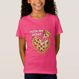 Grappige Pizza Mijn Hart Stempel   Schattig Valent T-shirt