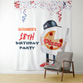 Grappige Pizza Party Achtergrond Wandkleed (In situ)