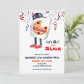 Grappige Pizza Party Uitnodiging (Staand voorkant)