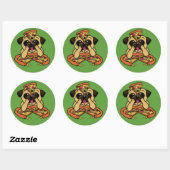 Grappige Pizza Pug stickers (Vel)