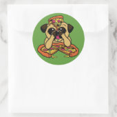 Grappige Pizza Pug stickers (Tas)