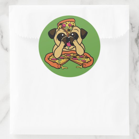 Grappige Pizza Pug stickers (Tas)