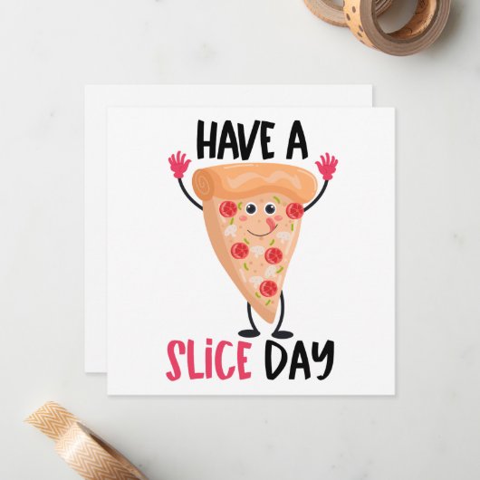 Grappige Pizza Pun Notitiekaartje (Voorkant / Achterkant in situ)