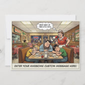 Grappige Pizza Restaurant Groep Feestviering Kaart (Voorkant)