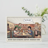 Grappige Pizza Restaurant Groep Feestviering Kaart (Staand voorkant)