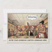 Grappige Pizza-restaurant Groepsviering Kaart (Voorkant)