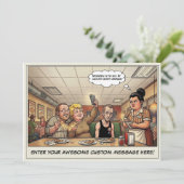 Grappige Pizza-restaurant Groepsviering Kaart (Staand voorkant)