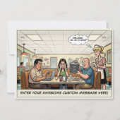 Grappige Pizza-restaurant Groepsviering Kaart (Voorkant)