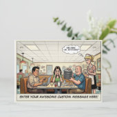 Grappige Pizza-restaurant Groepsviering Kaart (Staand voorkant)