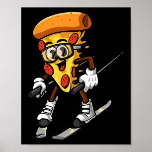 Grappige Pizza Ski Kaas Taart Foodie Skien Instruc Poster