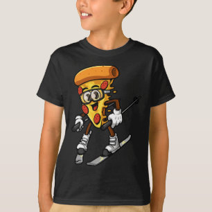 Grappige Pizza Ski Kaas Taart Foodie Skiën Instruc T-shirt