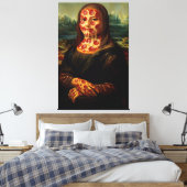 Grappige Pizza-thema Kunstparodie Canvas Afdruk (Insitu (Slaapkamer))