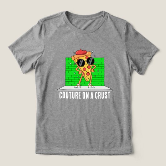grappige pizza Tri-Blend shirt (Design voorkant)